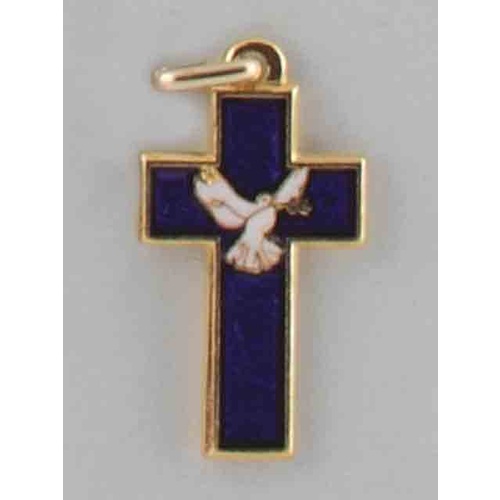 Crosses & Crucifixes - Holy Spirit Crucifix 35mm - Blue Enamel 