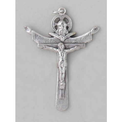 Crosses & Crucifixes - Holy Trinity 55mm Crucifix - Silver Oxide