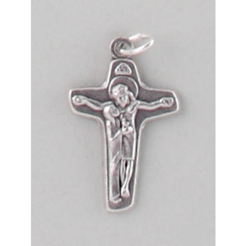 Crosses & Crucifixes - Jesus / Mary 30mm Cross - Silver Oxide