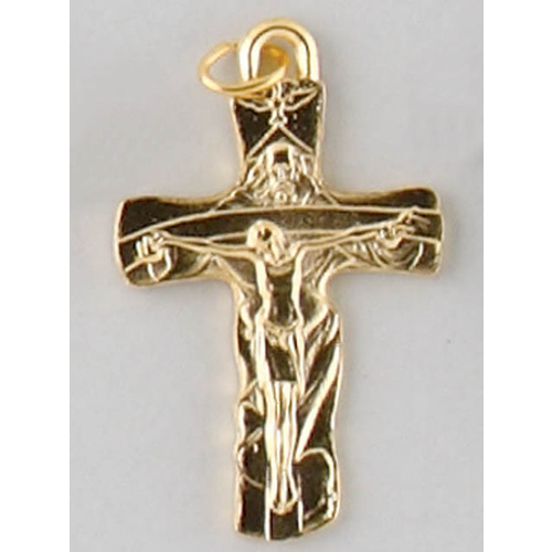 Crosses & Crucifixes - Trinity (Small) 40mm Crucifix - Gold Plate