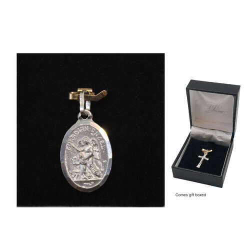 Holy Medal - Guardian Angel - 22mm - Sterling Silver