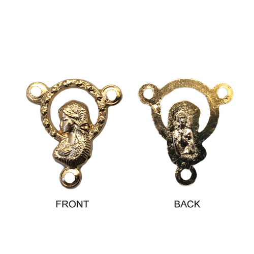 Rosary Centre - 13mm Rosary Medal Centre - Gold Plate