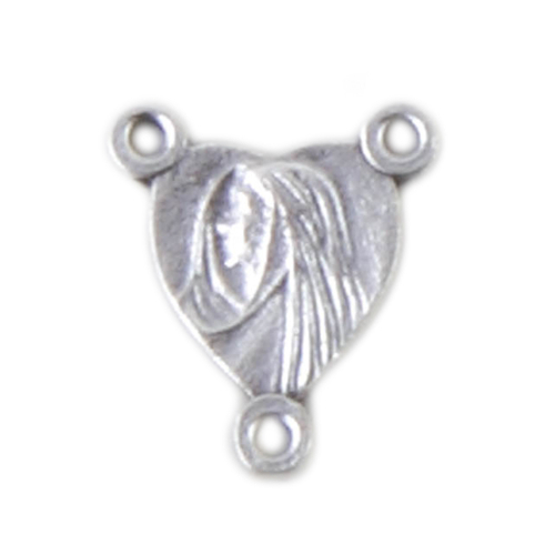 Rosary Centre - Heart Rosary Centre - Silver Oxide