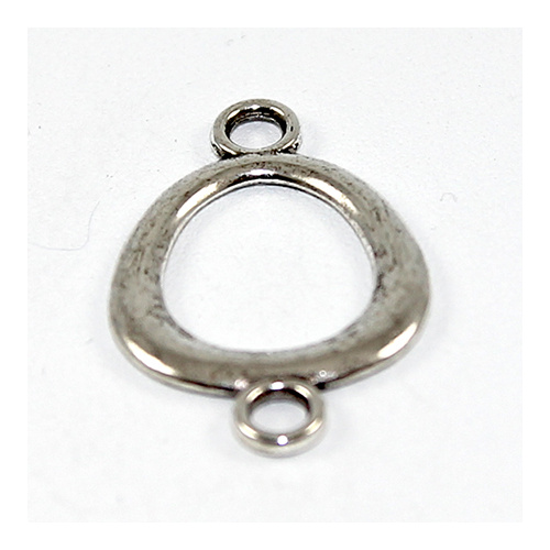 18mm  x 28mm Teardrop 1:1 Connector - Antique Silver