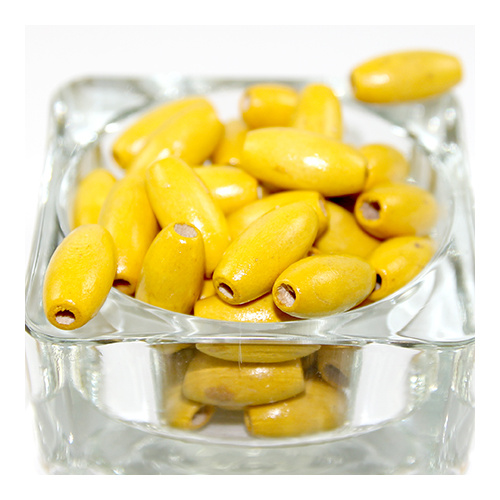 Oval Wooden Bead - Yellow