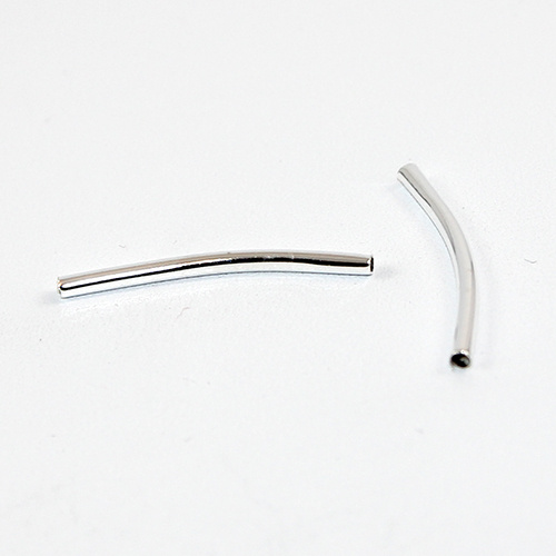 28mm Curved Tube Bead - Silver
