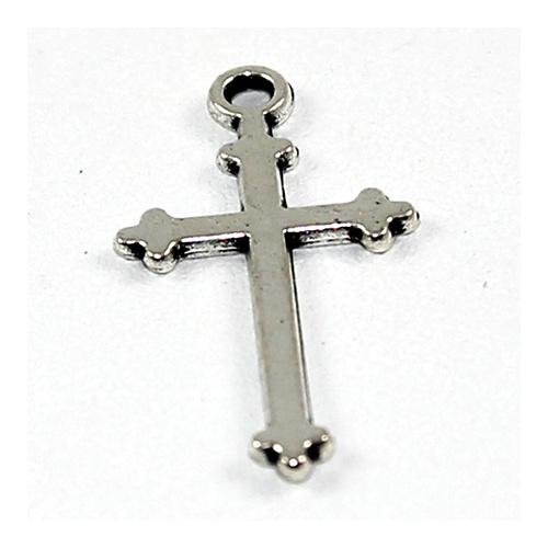 14mm x 28mm Cross Charm - Antique Silver - Discontinued