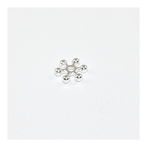 8mm Snowflake Spacer Bead  - Silver - 100 Piece Bag