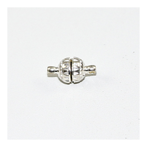 6mm Etched Round Single Strand Magnet - Silver