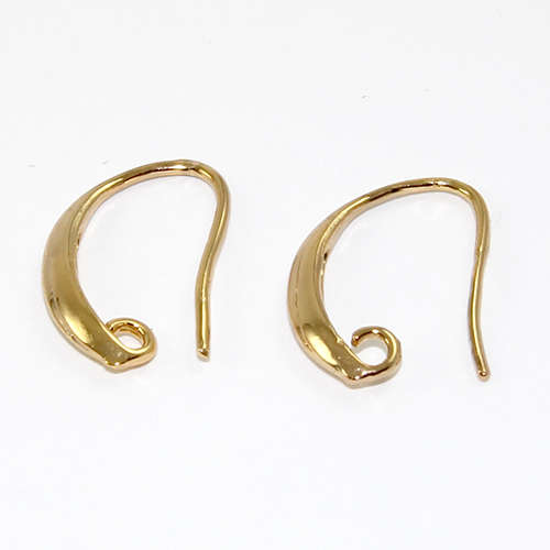 Flared French Hook - Large - Gold