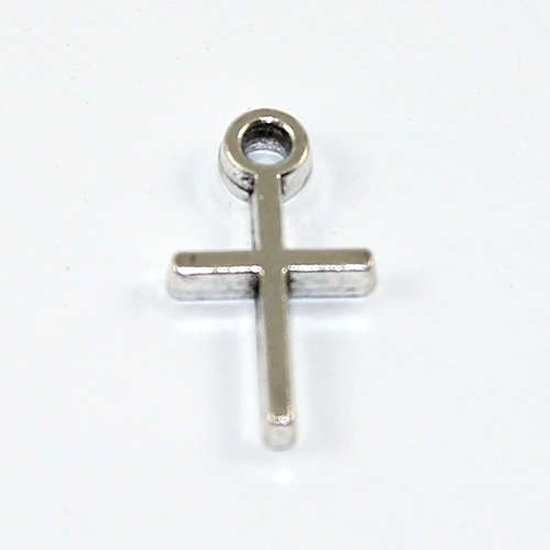 10mm x 18mm Cross Charm - Antique Silver