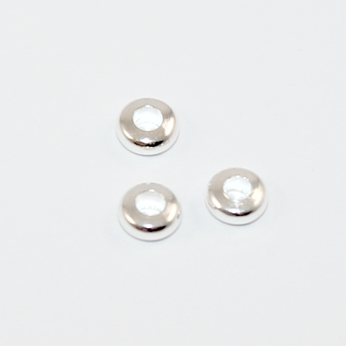 2mm x 5mm Donut Spacer Beads - Silver
