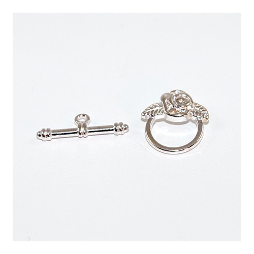 18mm Flower Toggle Clasp Set - Silver