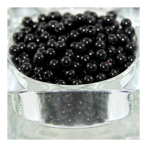 6mm Opaque Acrylic Round Bead - Black - 100 Piece Bag
