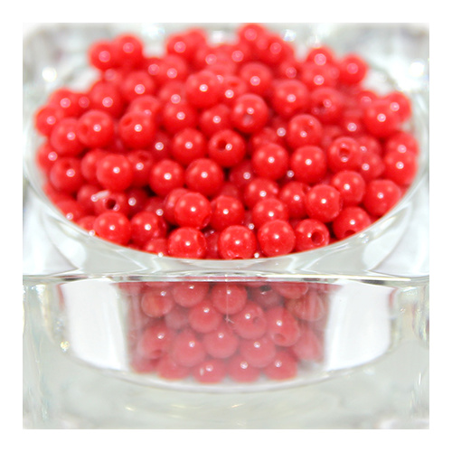 6mm Opaque Acrylic Round Bead - Red - 100 Piece Bag
