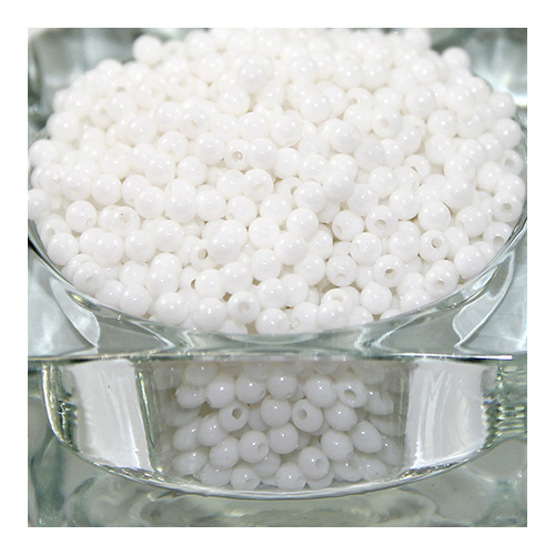 4mm Opaque Acrylic Round Bead - White - 200 Piece Bag