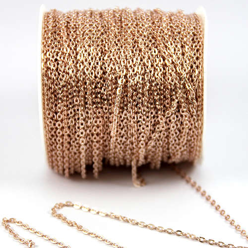 3mm Cross Chain - Rose Gold - sold in 10cm increments