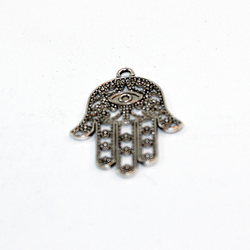 Mixed Hamsa Hand Charms - Medium - Antique Silver - Pack of 10