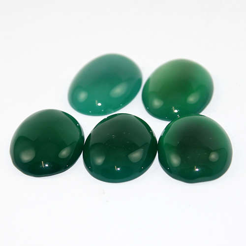25mm x 18mm Oval Natural Onyx Cabochon - Green