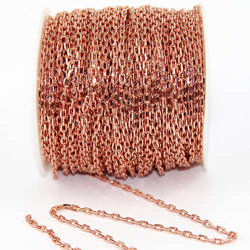 3.5mm Cross Cable Chain - Electroplated - Rose Gold Plate