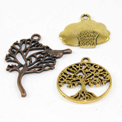 Pack of 5 - Mixed Tree Charms - Medium