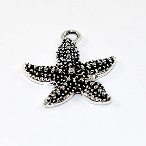 Starfish 21mm Charm - Antique Silver