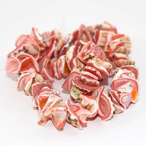 Dyed Nugget Shell Beads - 38cm Strand - Pink