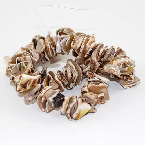 Dyed Nugget Shell Beads - 38cm Strand - Caramel