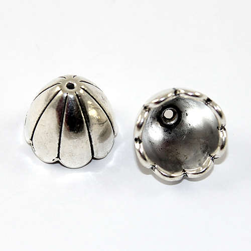 15mm x 17mm Petal Bead Cap - Antique Silver