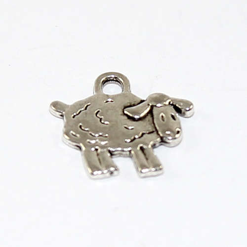 Sheep Charm - 15mm - Antique Silver