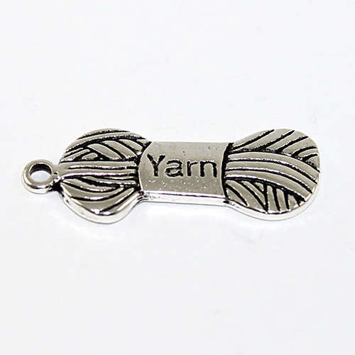 Yarn Charm - Antique Silver