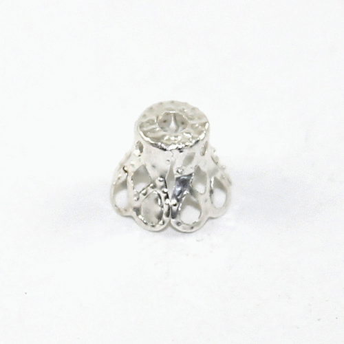 7mm Lace Bead Cap - Silver