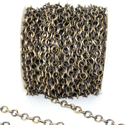 9mm Electroplated Cross Chain - Antique Bronze - Sold in 10cm Increments