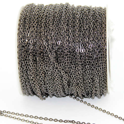3mm Cross Chain - Gunmetal - Sold in 10cm Increments
