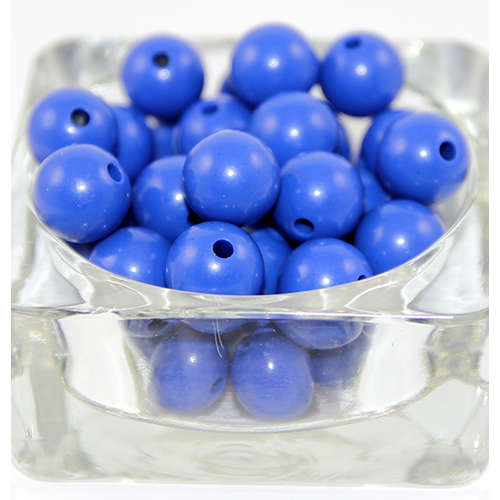 14mm Opaque Acrylic Round Bead - Blue