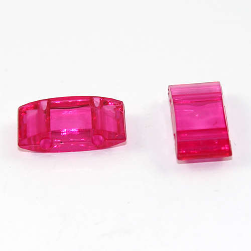 Two Hole Transparent Carrier Bead 17mm x 9mm - Fuchsia