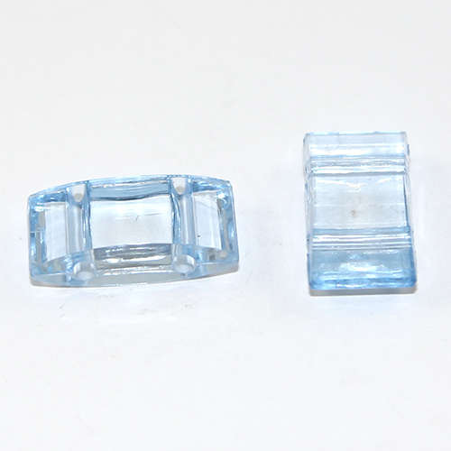 Two Hole Transparent Carrier Bead 17mm x 9mm - Light Blue