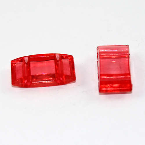 Two Hole Transparent Carrier Bead 17mm x 9mm - Red