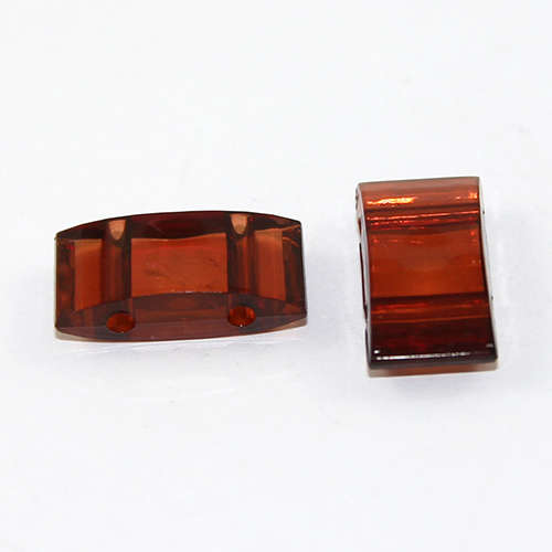 Two Hole Transparent Carrier Bead 17mm x 9mm - Brown