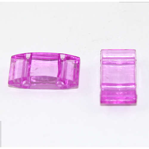 Two Hole Transparent Carrier Bead 17mm x 9mm - Lilac