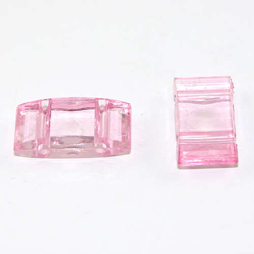 Two Hole Transparent Carrier Bead 17mm x 9mm - Pink