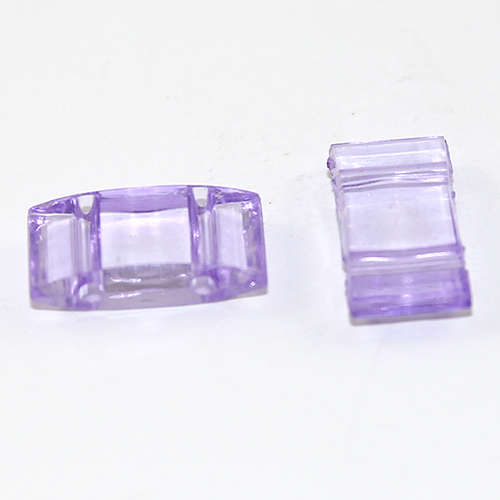 Two Hole Transparent Carrier Bead 17mm x 9mm - Purple