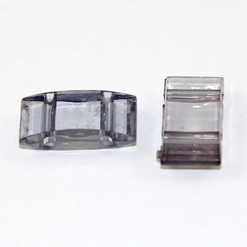 Two Hole Transparent Carrier Bead 17mm x 9mm - Grey