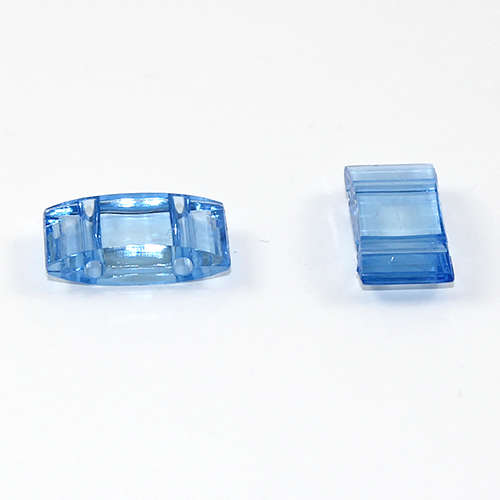 Two Hole Transparent Carrier Bead 17mm x 9mm - Blue
