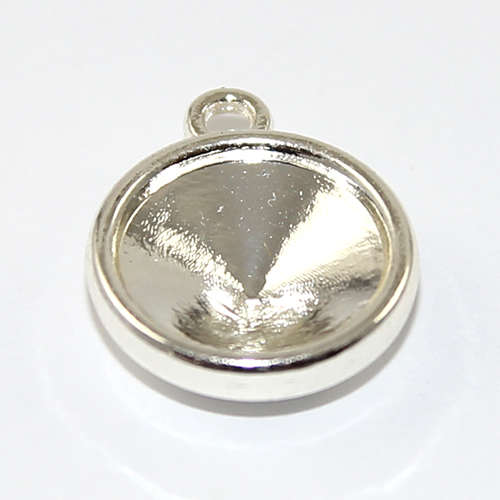14mm Round Stone or Chaton Pendant Setting - Silver