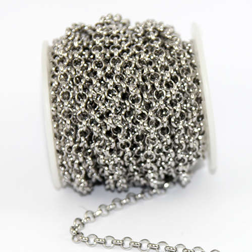 5mm 304 Stainless Steel Cross Rolo Chain - sold per 10cm increments