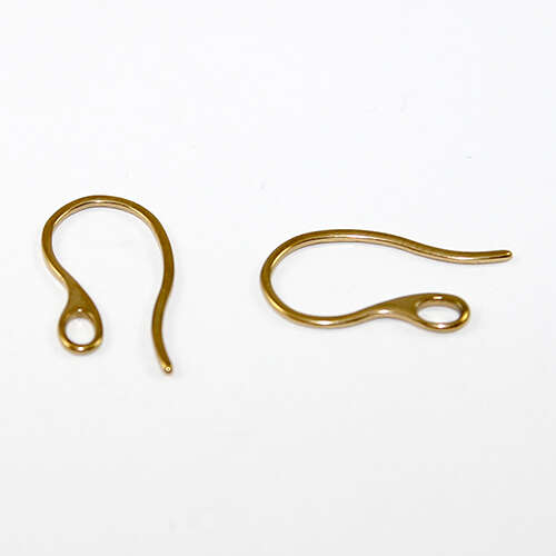 22mm 304 Stainless Steel Plain Earring Hooks - Gold Plated - 3 Pairs