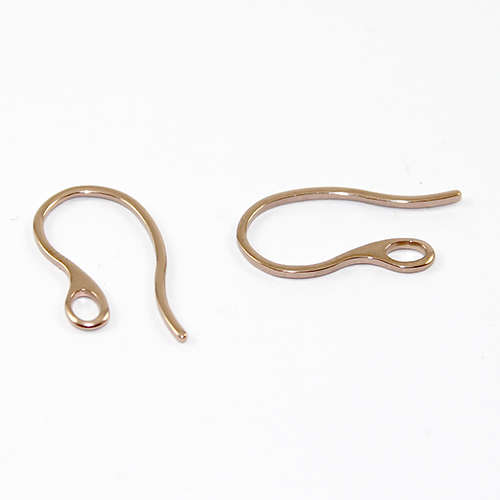 22mm 304 Stainless Steel Plain Earring Hooks - Rose Gold