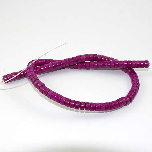 4mm x 8mm Dyed Heishi Turquoise Beads - 38cm Strand - Purple