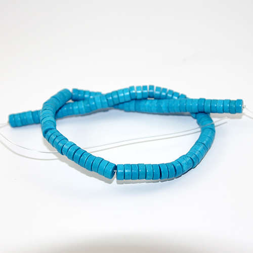 4mm x 8mm Dyed Heishi Turquoise Beads - 38cm Strand - Sky Blue